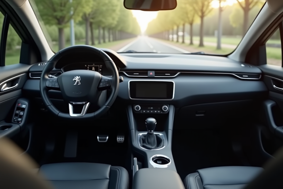 Intérieur de la Peugeot 408 vue du conducteur